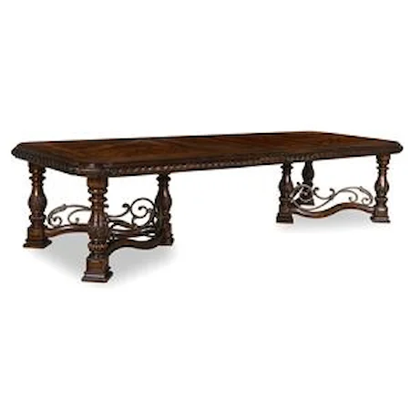 Trestle Dining Table with Leaves